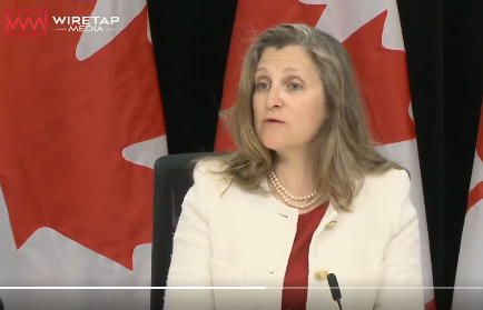 VIDEO:  BREAKING: Chrystia Freeland refuses to give a definitive answer on why Canadian MPs who committed crimes that constitute treason haven’t been arrested, but she is glad that Bill C-70 will provide her Government with the tools to cover up their crimes. – Wiretap Media on X