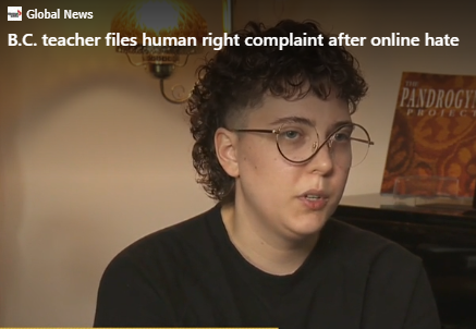 B.C. transgender teacher files human rights complaint after online hate, doxing – Global NewsGN notes:  The BC Human Rights Code states that a person must not publish something that is likely to expose a person to contempt because if its gender identity. If a trans teacher grooms your child, you can’t expose her online because she can file a complaint for publishing something that exposes her to contempt because of her gender.  Truth doesn’t matter, trans have immunity. Kids are being indoctrinated, and parents must shut up in British Columbia.