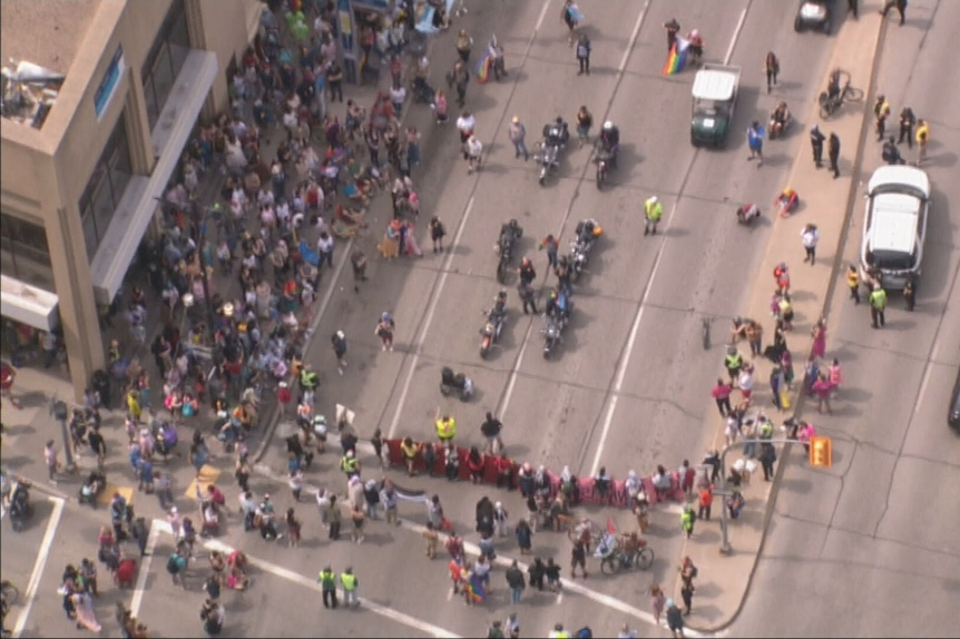 Blockade briefly stops Pride Parade in downtown Winnipeg – CTV News WinnipegGN notes: QTBIPOC (Queer, Trans, Black, Indigenous, etc.) fighting LGBTQ+ (Lesbian, Gay, Bisexual, etc.).  The left is eating itself from inside out.  Get the popcorn ready.