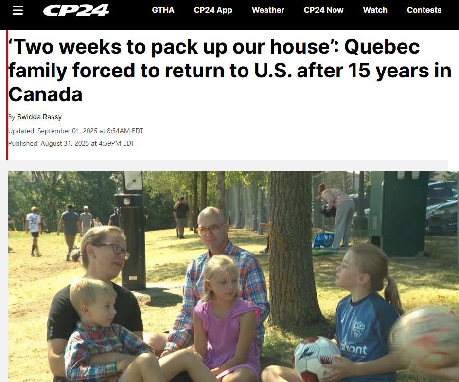 ‘Two weeks to pack up our house’: Quebec family forced to return to U.S. after 15 years in Canada – CP24GN notes: Immigration Canada provides hundreds of thousands of work visas, student visas and allows unlimited asylum seekers. Anyone culturally antagonistic to Canada is seemingly welcome, but not those who wish to assimilate… in the name of Liberal “diversity”.