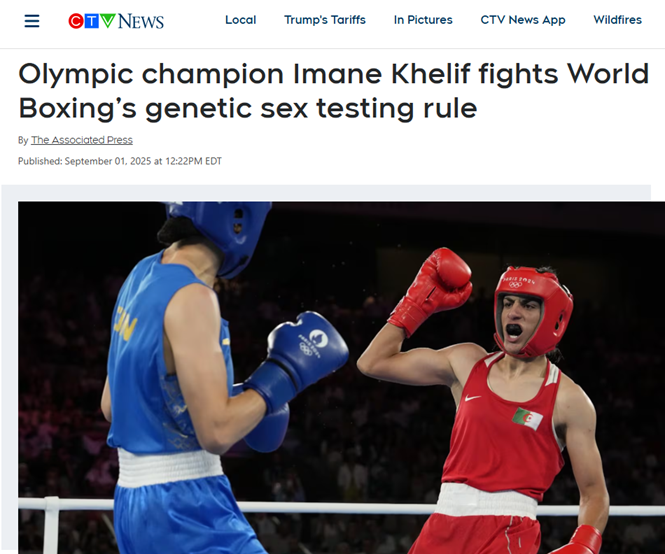 Olympic champion Imane Khelif fights World Boxing’s genetic sex testing rule – CTV NewsGN notes: Fake Olympic Champion Khelif doesn’t like the test as it prevents him to pretend he’s woman. This article is written in such a way, it looks like they want men to be allowed to bash women’s faces.