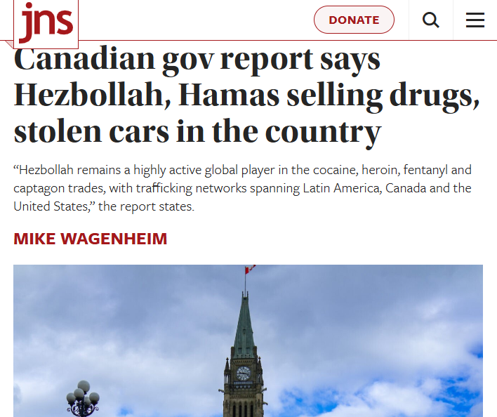 Canadian gov report says Hezbollah, Hamas selling drugs, stolen cars in the country – JNSGN notes: Canadian government report reveals Hamas and Hezbollah’s involvement in extensive criminal activities within the country, while aid funds meant for Gaza are diverted to terrorist groups. The Liberal government is complicit. Prove me wrong.